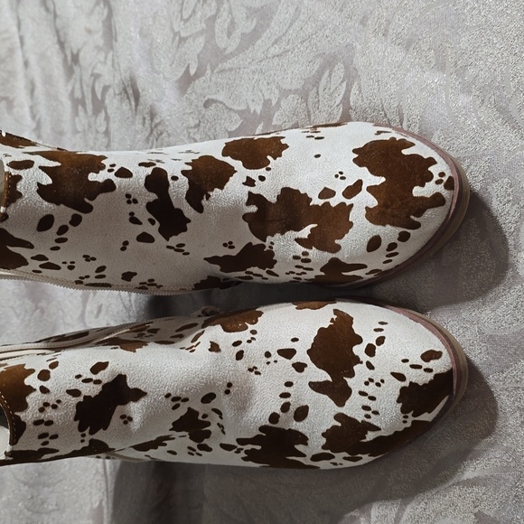 Cow Print Ankle Boots - Picture 2 of 6